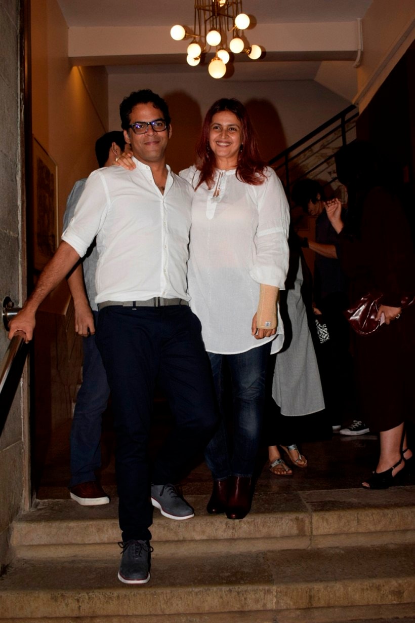 Vikramaditya Motwane and his wife Ishika Mohan at karwaan party