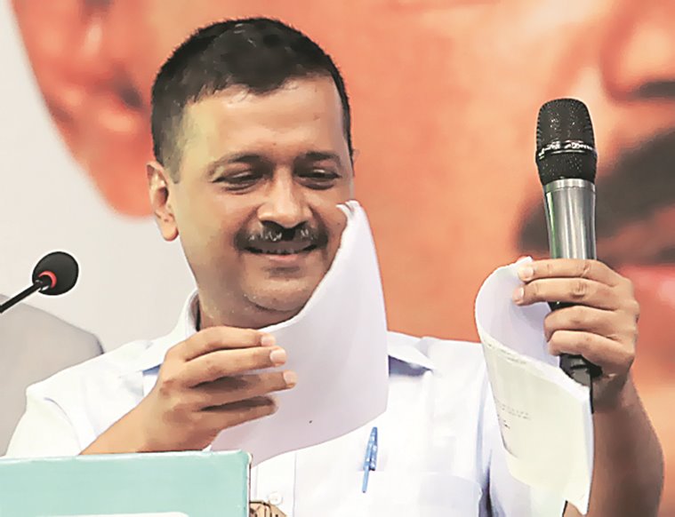 Delhi: At public gathering on CCTVs, CM Arvind Kejriwal tears L-G panel report