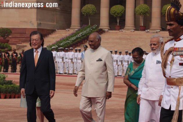 South Korea President accorded ceremonial welcome at Rashtrapati Bhawan