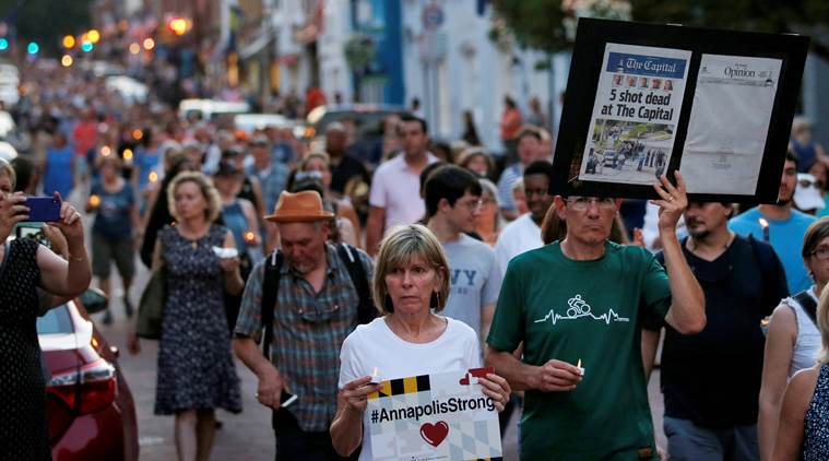 Maryland shooting: Small capital Annapolis in grief after five killed by gunman