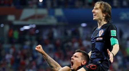 Soccer Football - World Cup - Quarter Final - Russia vs Croatia - Fisht Stadium, Sochi, Russia - July 7, 2018  Croatia's Luka Modric and Dejan Lovren celebrate after the match                                             REUTERS/Kai Pfaffenbach      TPX IMAGES OF THE DAY