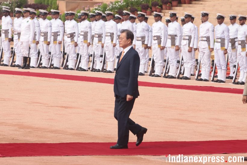 South Korea President accorded ceremonial welcome at Rashtrapati Bhawan