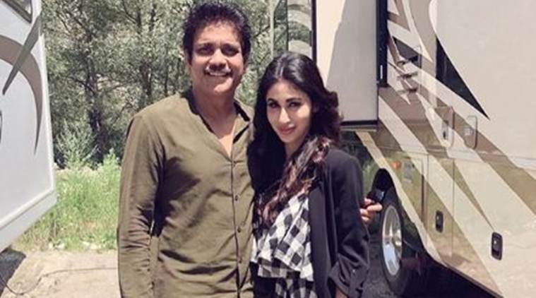 mouni roy with nagarjuna on Brahmastra sets