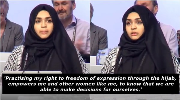 Muslim teacher hijab video viral, Latifa Abouchakra Hijab video viral, UK Muslim teacher hijab video viral, UK Muslim teacher choice to wear hijab viral video, Indian express, Indian express news