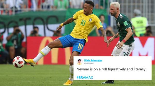 fifa world cup 2018, brazi, mexico, brazil vs mexico, neymar jr, neymar brazil world cup, neymar rolling memes, world cup 2018 memes, football news, sports news, indian express