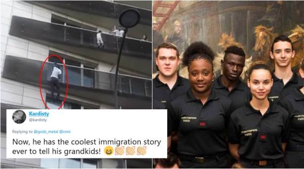 paris spiderman, le spiderman, immigrant save child paris, Mamadou Gasama, paris spiderman fire brigade job, viral news, good news, indian express