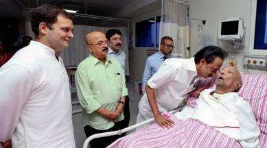 Rahul Gandhi visits DMK patriarch in Kauvery hospital, wishes speedy recovery