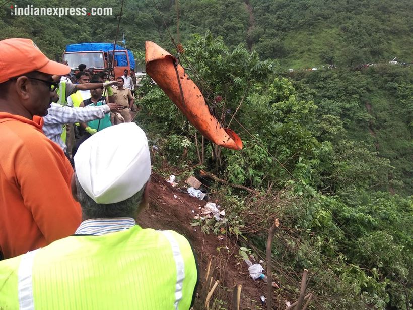 raigad bus accident, bus accident raigad, ndrf, Dr Balasaheb Sawant Konkan Agriculture University, agriculture university bus accident, maharashtra news