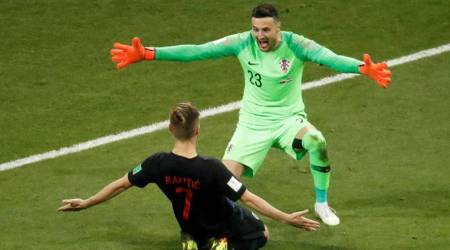 Soccer Football - World Cup - Quarter Final - Russia vs Croatia - Fisht Stadium, Sochi, Russia - July 7, 2018  Croatia's Ivan Rakitic and Danijel Subasic celebrate winning the penalty shootout  REUTERS/Christian Hartmann      TPX IMAGES OF THE DAY