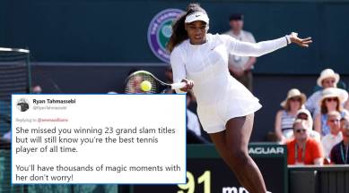 Alexis Olympia, Serena Williams, Serena Williams misses daughter's first step, Serena Williams trending, Serena misses baby steps, twitter reactions, indian express, indian express news