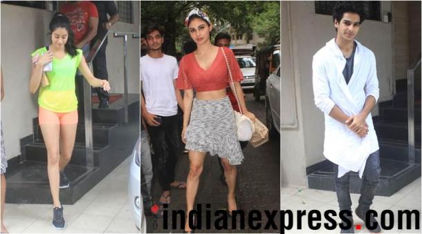 Mouni Roy Ishan Khatter and Janhvi Kapoor spotted in the city