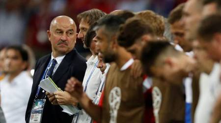 Soccer Football - World Cup - Quarter Final - Russia vs Croatia - Fisht Stadium, Sochi, Russia - July 7, 2018  Russia coach Stanislav Cherchesov before the penalty shootout  REUTERS/Carl Recine