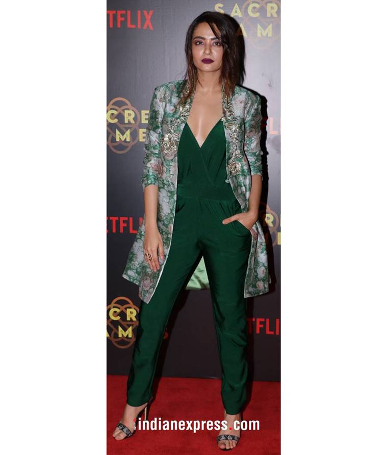 Sacred Games premiere, Radhika Apte, Radhika Apte latest photos, Radhika Apte fashion, Radhika Apte metallic pants, Chitrangda Singh, Chitrangda Singh latest photos, Suvreen Chawla, indian express, indian express news