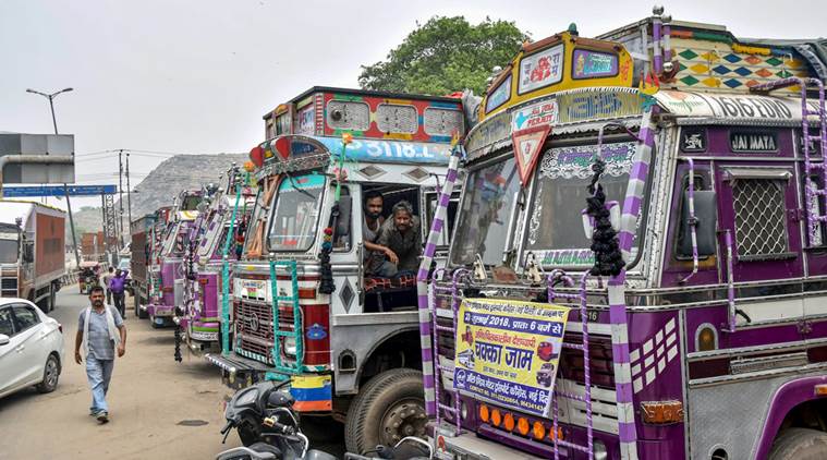 Truckers Strike Enters Third Day Gets Mix Response India News The Indian Express 