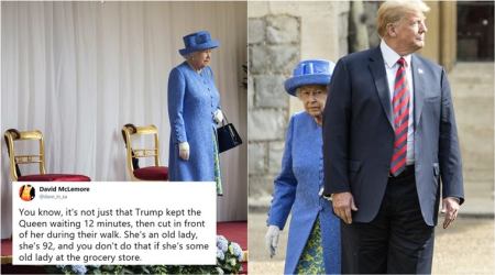 Donald Trump breaks royal protocol while meeting the Queen and Twitterati are not happy