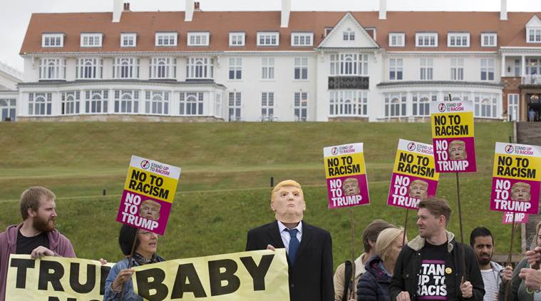 Donald trump, Trump resort protest, Donald Trump in Scotland, anti-trump protest Scotland, anti-trump protest Finland, Vladimir Putin, World News,