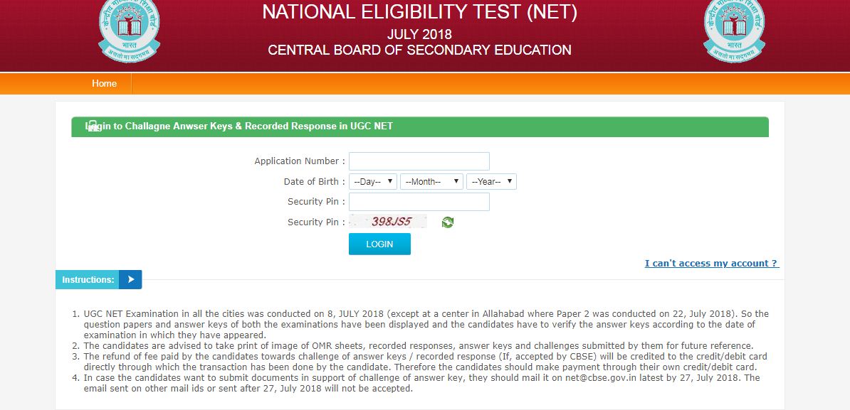 UGC NET 2018 answer keys released, check recorded responses at cbsenet ...