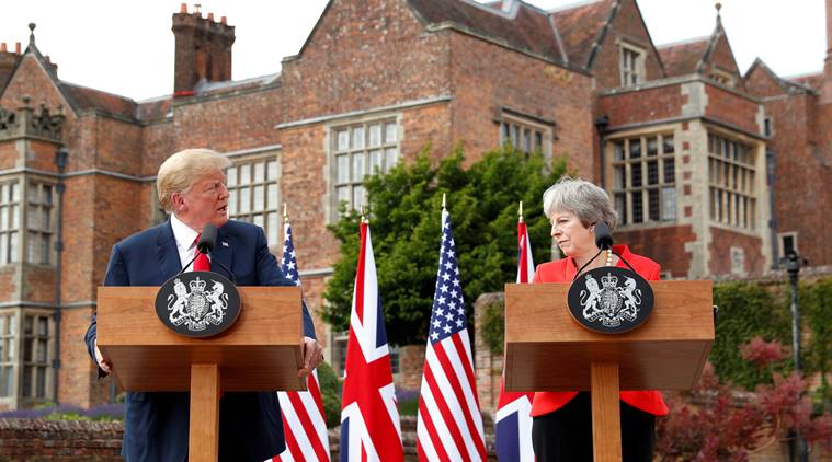 UK PM May doing "fantastic" job on Brexit, says Trump, promising trade deal