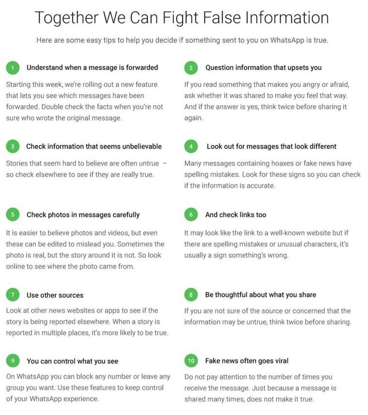 WhatsApp begins ad campaign, lists easy tips for users to fight fake news