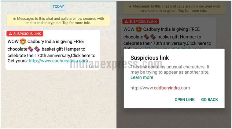 Whatsapp Suspicious Link Detection Live For Android Beta Users Official Post Explains Feature Technology News The Indian Express