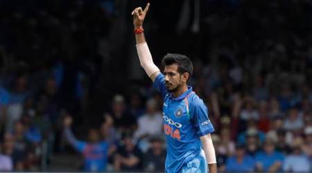India's Yuzvendra Chahal celebrates taking the wicket of England's Moeen Ali during the one day cricket match between England and India at Lord's cricket ground in London, Saturday, July 14, 2018. (AP Photo/Matt Dunham)