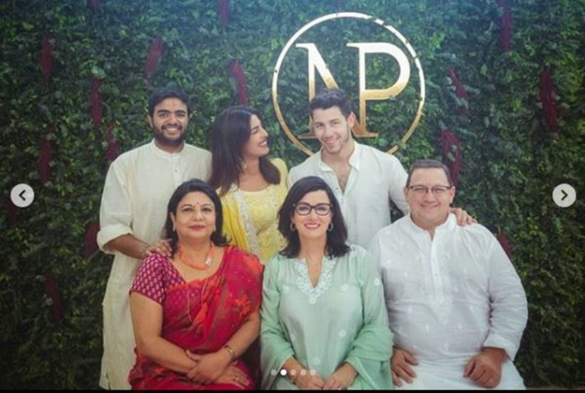 priyanka chopra and nick jonas at the roka ceremony