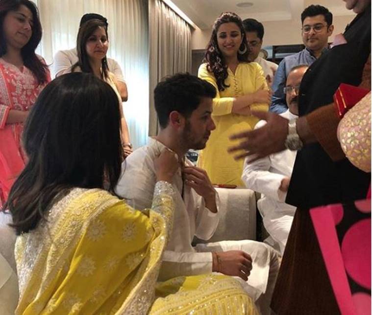 parineeti at priyanka chopra roka ceremony