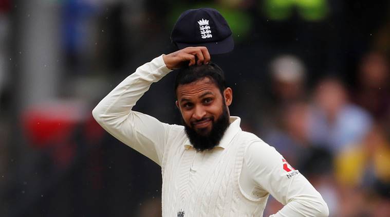 England's Adil Rashid gestures during the second Test match against India