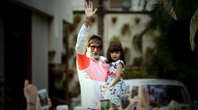 Amitabh Bachchan with aaradhya bachchan