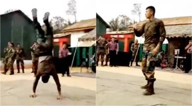 Indian army, indian army dance video, soldier dance, soldier dance viral video, viral dance video, army video, indian express, indian express news