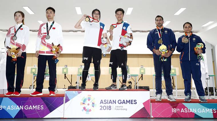 medal 2018 india Asian tally games