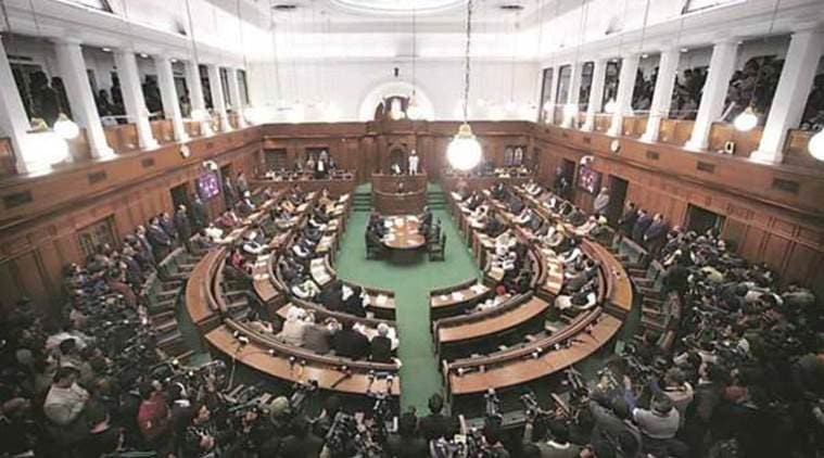 uproar-in-delhi-assembly-over-rajiv-gandhi-resolution-bjp-mlas