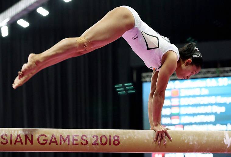 Indian Woman Gymnast Dipa Karmakar Performs At The Asian Games In Jakarta On Tuesday August Pti Photo Indian Woman Gymnast Dipa Karmakar Performs At The Asian Games In Jakarta On Tuesday August Pti Photo