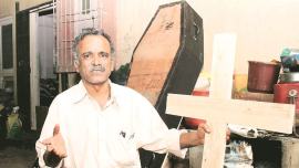 On the job: He is sought after for funeral services