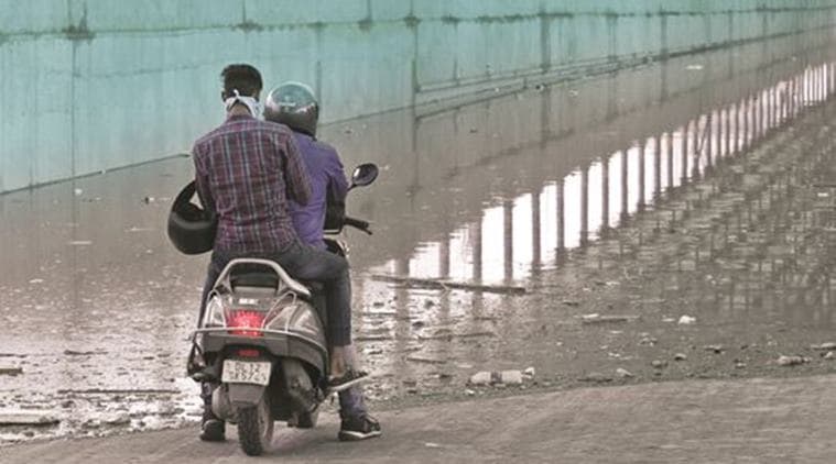 gurgaon underpass opens, gurgaon underpass submerged, gurugram underpass, indian express