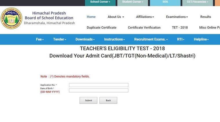hpbose.org, HPTET, HP TET 2018, HPTET admit card, HP TET admit card 2018, Himachal Pradesh TET 2018 admit card, HPTET 2018 exam dates,