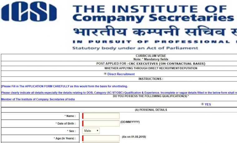 ICSI Recruitment 2018: CRC Executives Required; Earn Upto Rs 40,000 Per ...