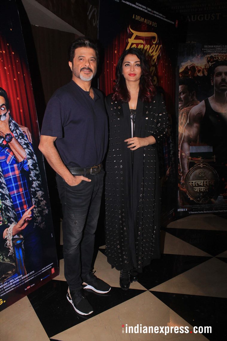 anil kapoor and aishwarya rai at fanney khan screening