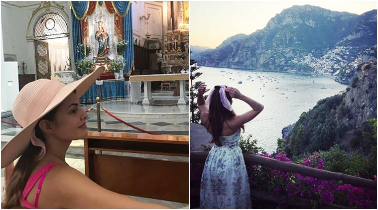 Jacqueline Fernandez, Amalfi Coast, Jacqueline Fernandez Amalfi Coast, Anushka Sharma, Virat Kohli, Deepika Padukone, Ranveer Singh, Jacqueline Fernandez updates, Jacqueline Fernandez latest news, Jacqueline Fernandez latest pics, celeb travel, indian express, indian express news