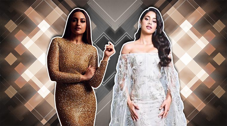 janhvi kapoor, sonakshi sinha, janhvi kapoor fashion, sonakshi sinha fashion, vogue beauty awards, indian express