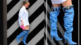 Jennifer Lopez, Jennifer Lopez latest photos, Jennifer Lopez denim boots, Jennifer Lopez Versace, Jennifer Lopez street style, Jennifer Lopez weird boots, indian express, indian express news