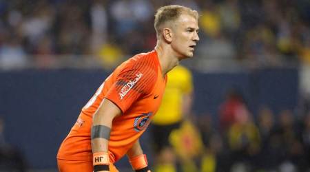 FILE PHOTO: Soccer Football - International Champions Cup - Manchester City v Borussia Dortmund - Soldier Field, Chicago, USA - July 20, 2018   Manchester City's Joe Hart in action    REUTERS/John Gress/File Photo