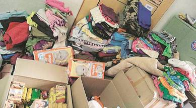 Around 20 student representatives are managing the collection of relief material and spreading the word using social media platforms in an attempt to get more supplies. (Express photo)