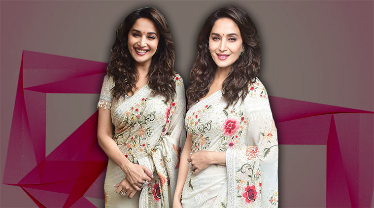 Madhuri Dixit, madhuri dixit sari looks, madhuri dixit ethnic, madhuri dixit fashion style file