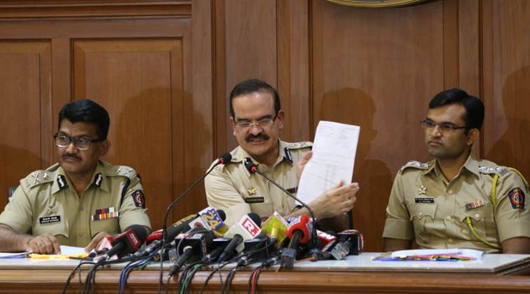 Maharashtra ADGP PB Singh addresses the media in Mumbai on Friday. (Express photo/Amit Chakravarty)
