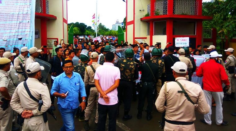 Manipur University, manipur university Vice Chancellor, Manipur University protest, manipur university row, Varsity campus, police crackdown varsity campus, Manipur news, Indian Express