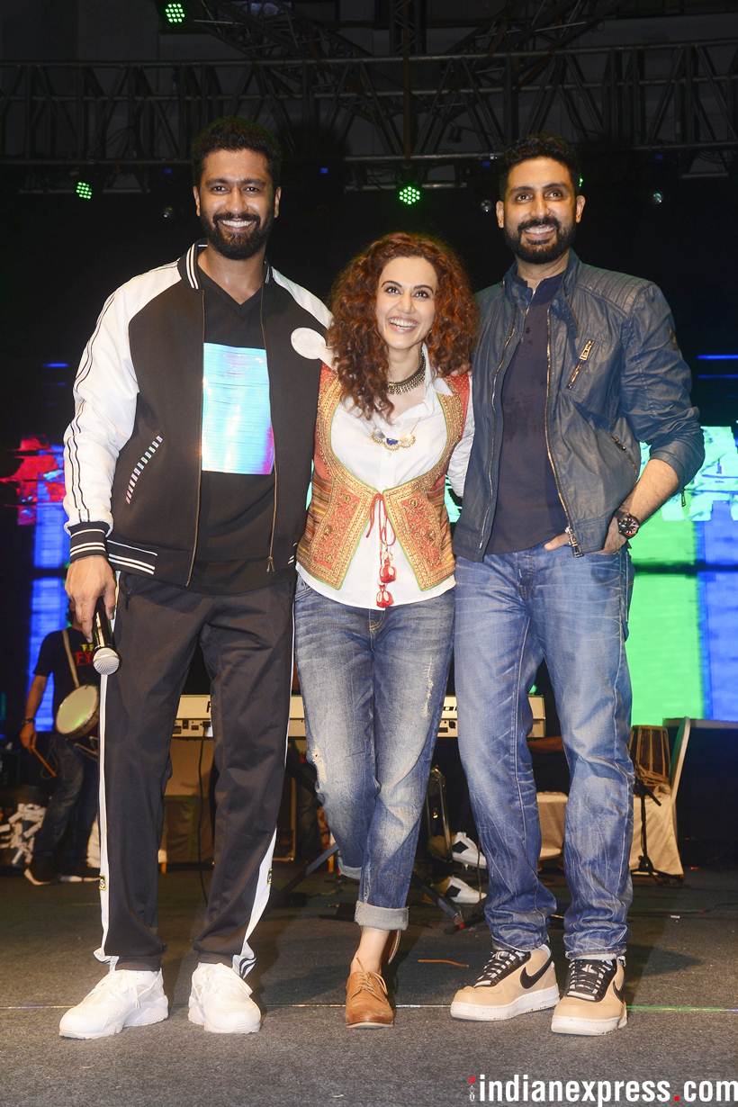 taapsee pannu, vicky kaushal and abhishek bachchan