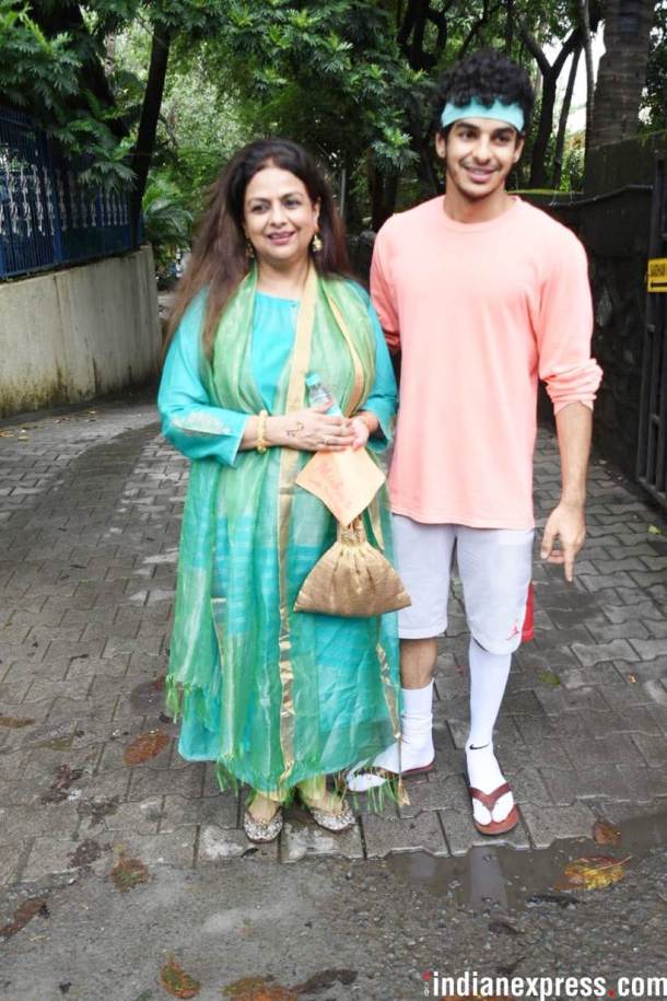 ishaan khatter with mom neelima azim