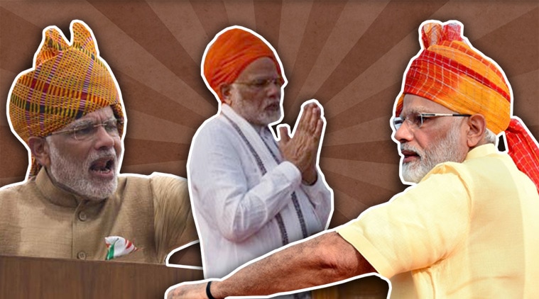 independence day, independence day narendra modi, narendra modi turbans, modi speech independence day, indian express, indian express news