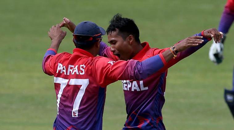 Nepal vs Netherlands, Nepal win, Sandeep Lamichhane, Paras Khadka, sports news, cricket, Indian Express